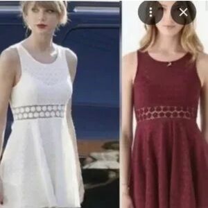 Free People Daisy Cut Out Skater Dress  Women 4 Maroon Red ASO Taylor Swift Boho